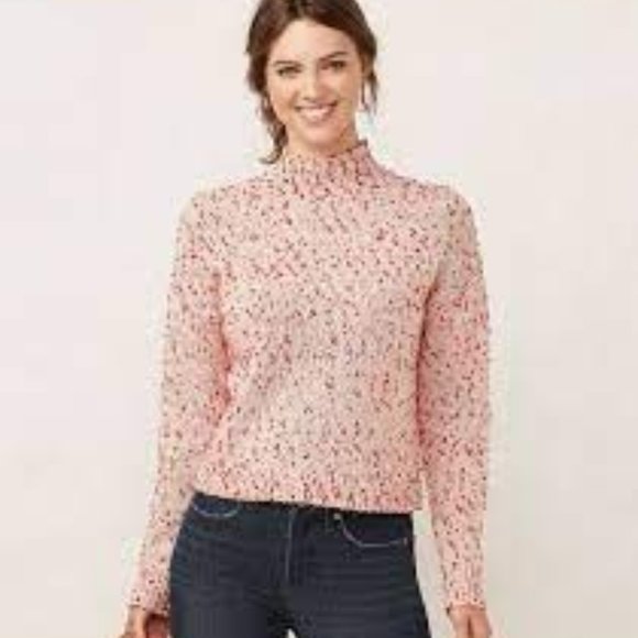 LC Lauren Conrad Pink Patterned Sweater - Picture 1 of 7